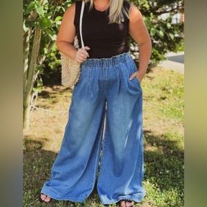 Umgee Blue Wide Leg Jeans